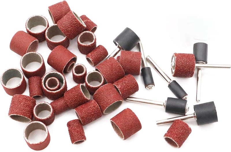 Sunxeke Sanding Drum Set for Dremel Rotary Tools-Includes 138 Aluminum Oxide Drum Sander Sanding Sleeves (80,120,240 Grit),12 Drum Mandrels and 9 Sanding Bits,Sanding Bits Tool Accessories with Box - Image 5